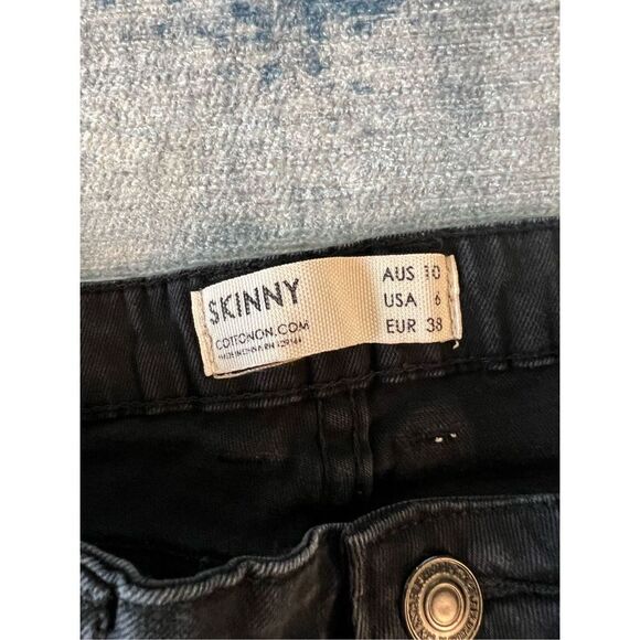 Cotton On Black Distressed Skinny Jeans Size 6 - Picture 3 of 8